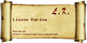 Liszov Karina névjegykártya